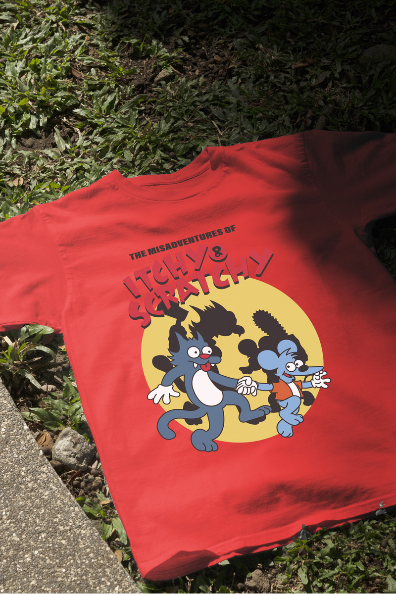 Remera: The Misadventures Of Itchy _ Scratchy Memoestampados - Imagen 12