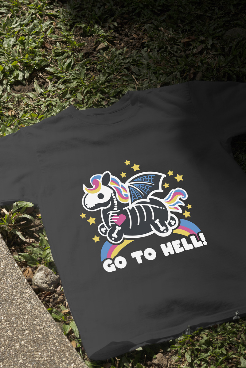 Remera: Go To Hell Kawai Memoestampados - Imagen 3