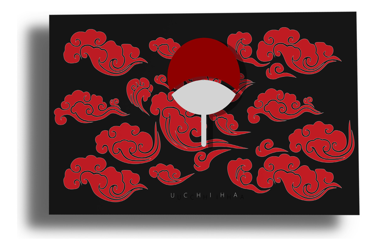 Cuadro Clan Uchiha, Naruto 16 50x70 Mdf Memoestampados