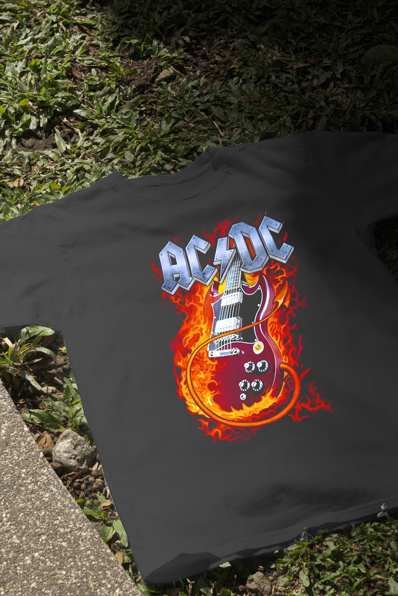 Remera: Ac Dc Guitarra Rock Musica Memoestampados - Imagen 4