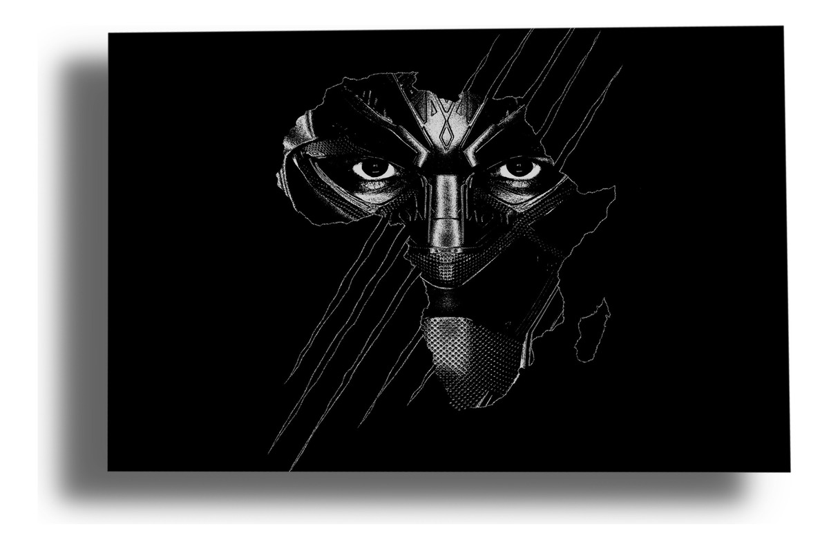 Cuadro Pantera Negra Marvel 348 40x53 Mdf Memoestampados