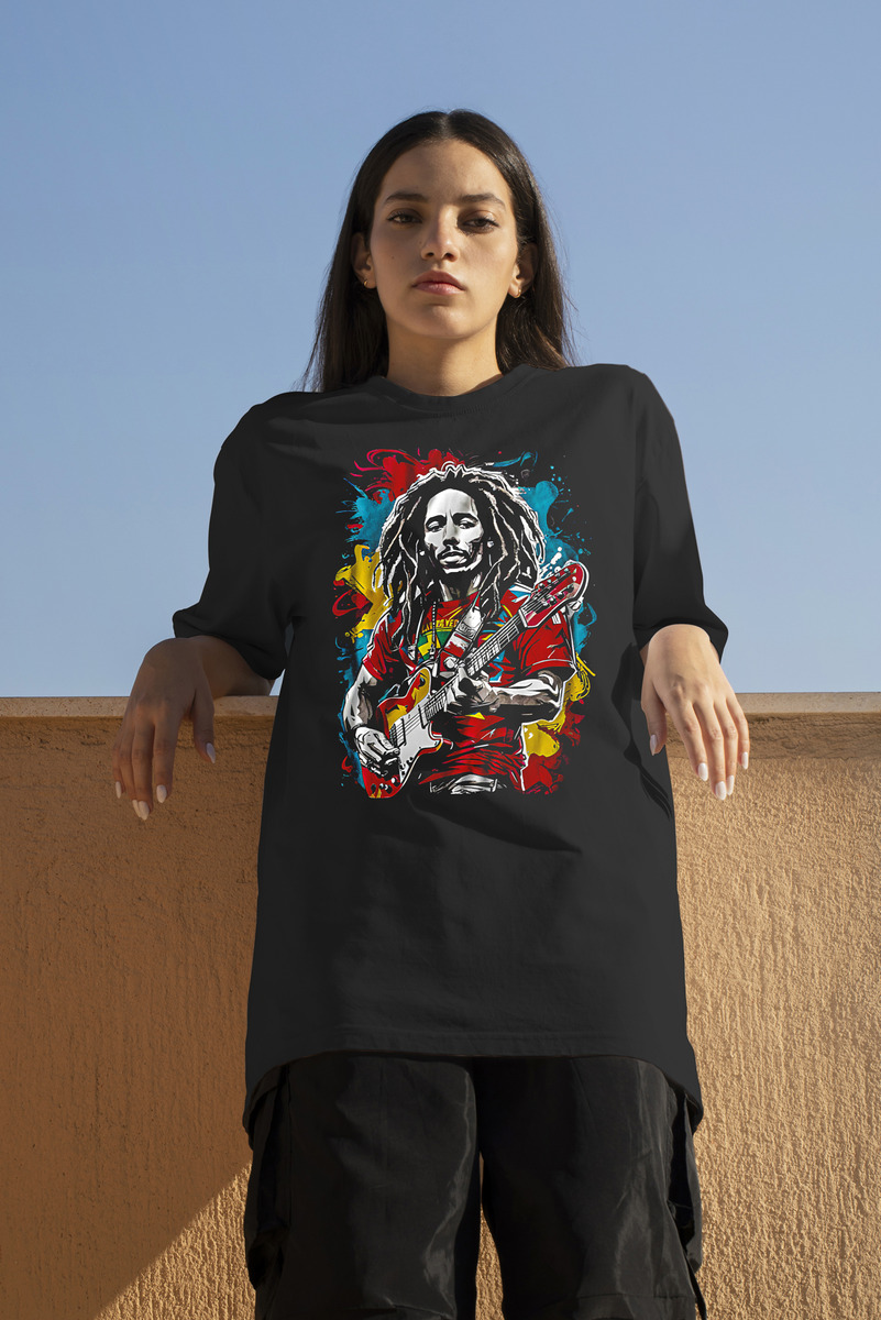 Remera: Bob Marley Guitarra Memoestampados