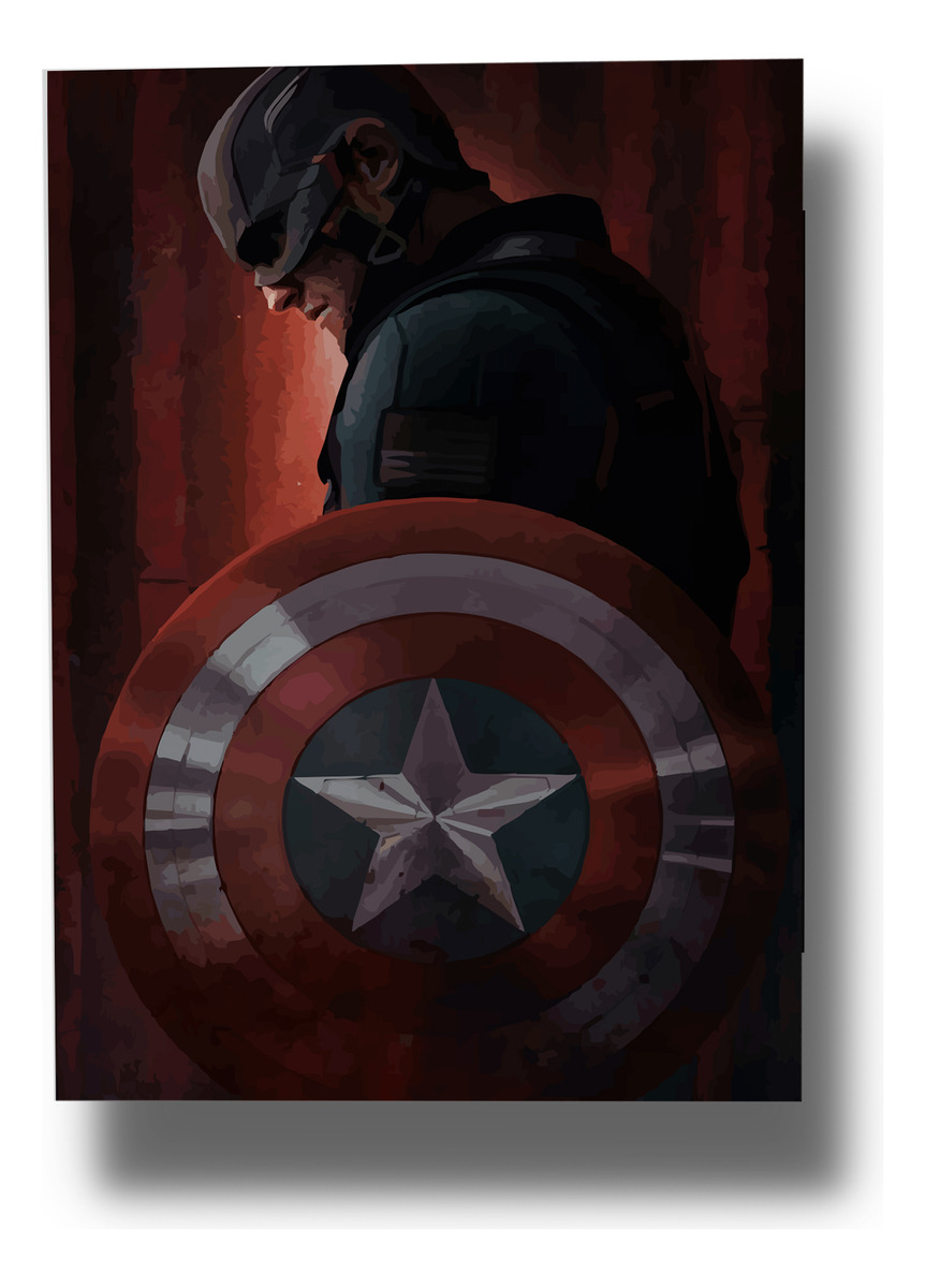 Cuadro Capitan America 502 70x100 Mdf Memoestampados