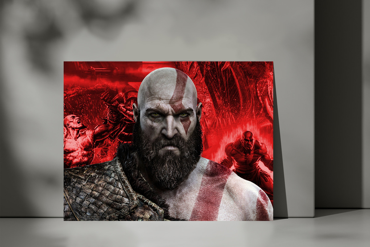 Cuadro 189 God Of War Kratos 40x53 Mdf Memoestampados - Imagen 3