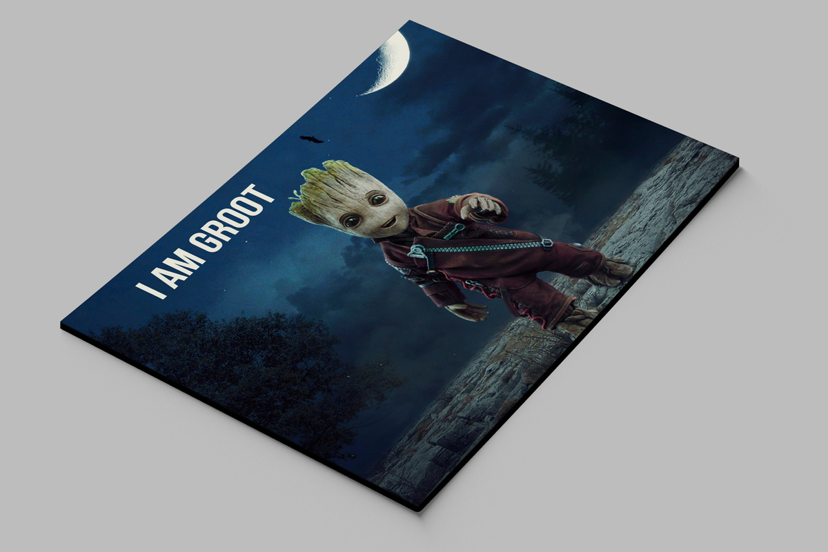 Cuadro Baby Groot Halloween 74 40x53 Mdf Memoestampados - Imagen 2