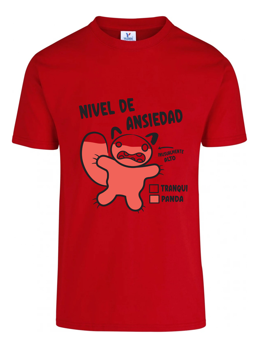 Remera: Nivel De Ansiedad Panda Memoestampados - Imagen 7