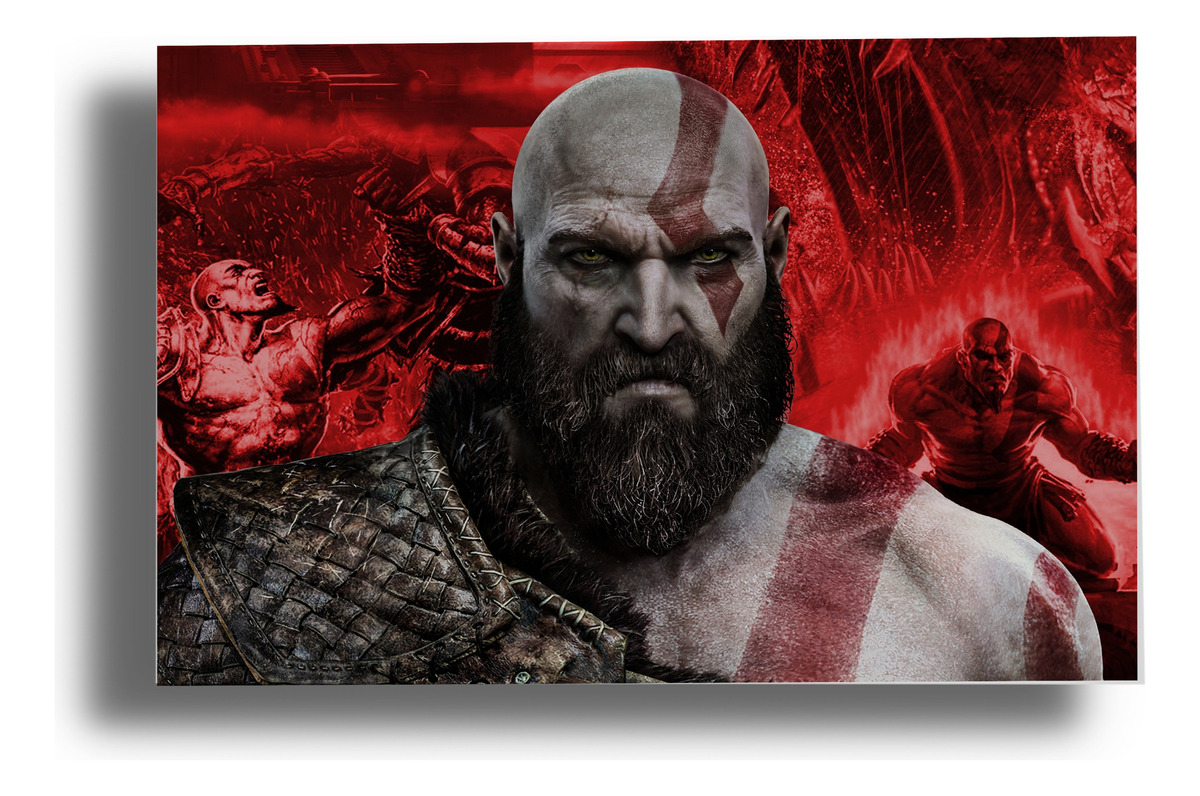 Cuadro 189 God Of War Kratos 40x53 Mdf Memoestampados