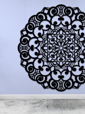Cuadro Madera Calada 3mm Mandala Redondo 50x50cm