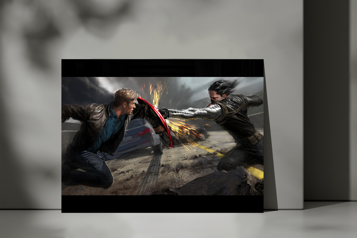 Cuadro Capitán América Soldado 102 40x53 Mdf Memoestampados - Imagen 3