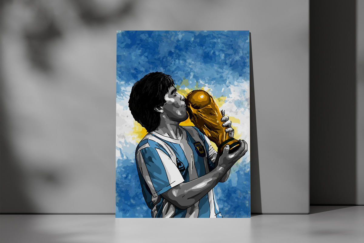 Cuadro Diego Maradona 450 40x53 Mdf Memoestampados - Imagen 3