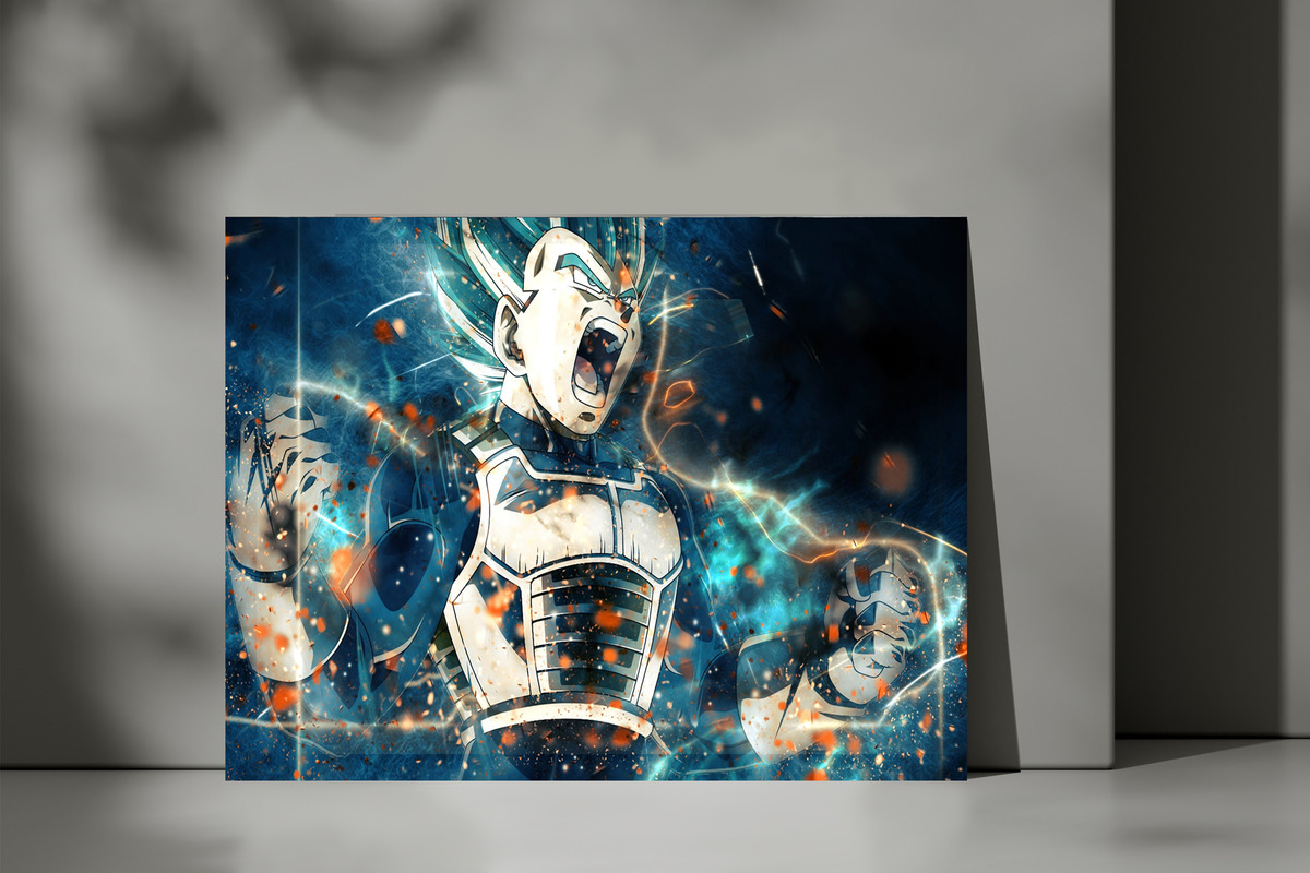 Cuadro Dragon Ball Z Vegeta 128 40x53 Mdf Memoestampados - Imagen 3