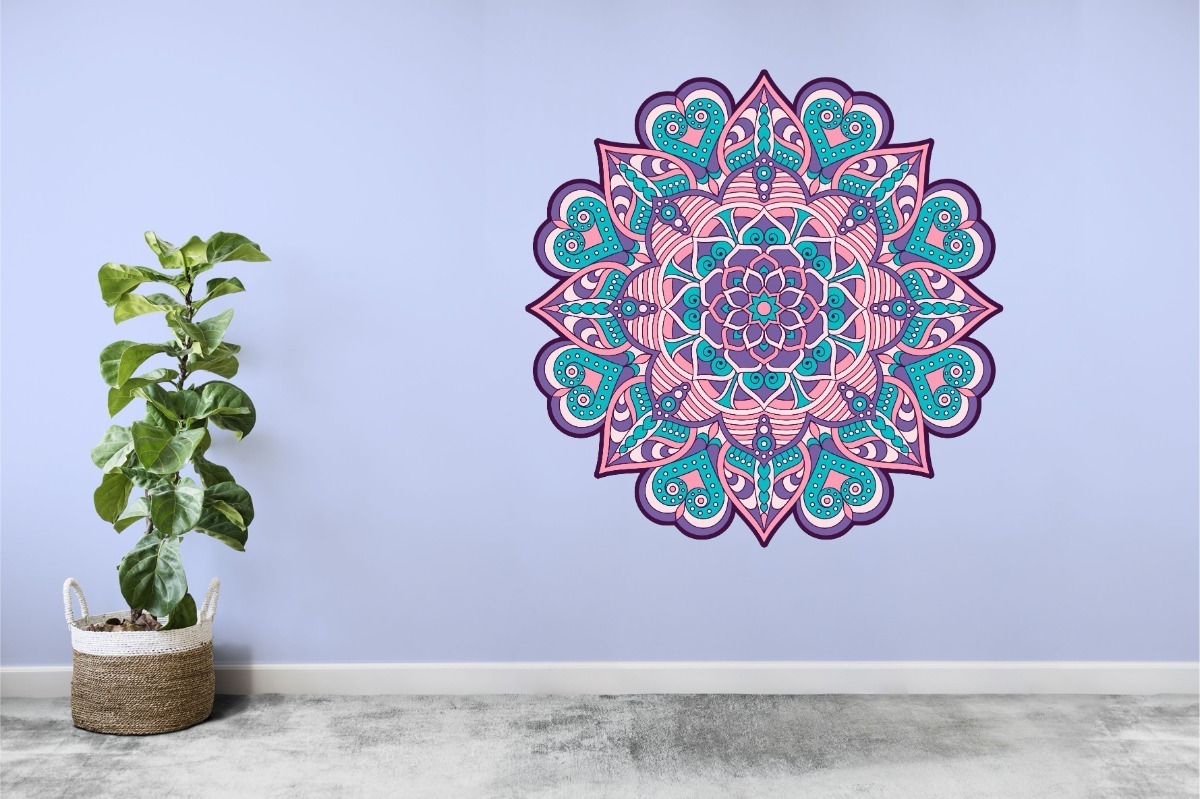 Vinilo Impreso Y Troquelado. Diseño Mandala 7 Tamaño 70 Cm,