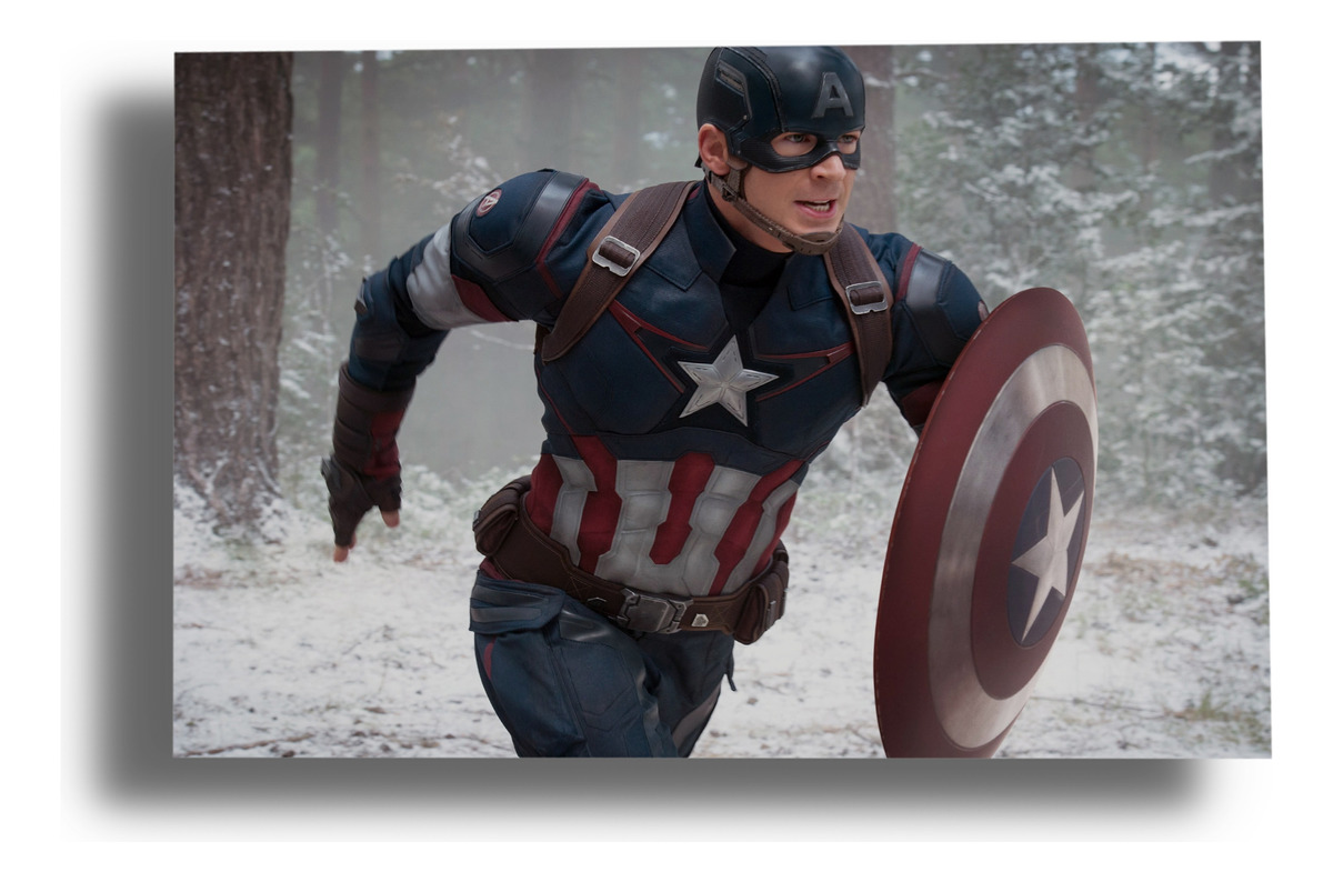 Cuadro 214 Capitan America Avenger 30x40 Mdf Memoestampados