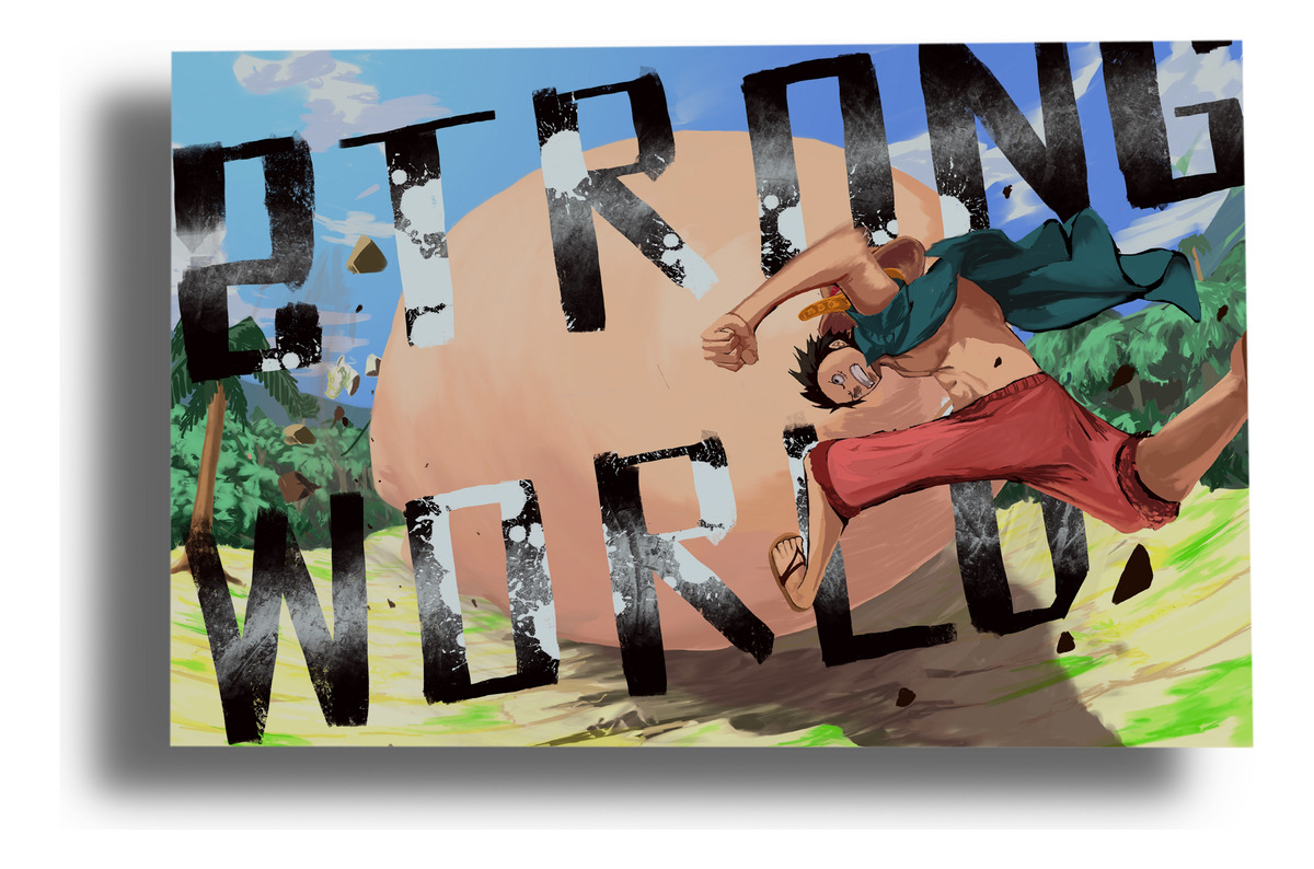 Cuadro 226 One Piece Strong World 40x53 Mdf Memoestampados