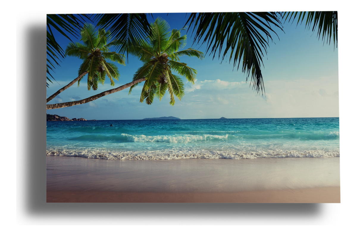 Cuadro Playa Palmeras 607 70x100 Mdf Memoestampados