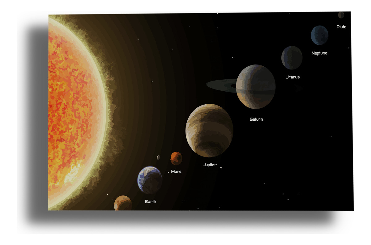 Cuadro Espacio Planetas 575 50x70 Lienzo Memoestampados