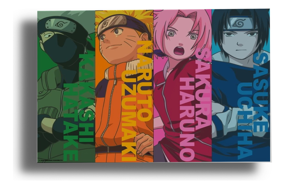 Cuadro Naruto, Sasuke, Sakura 48 40x53 Mdf Memoestampados