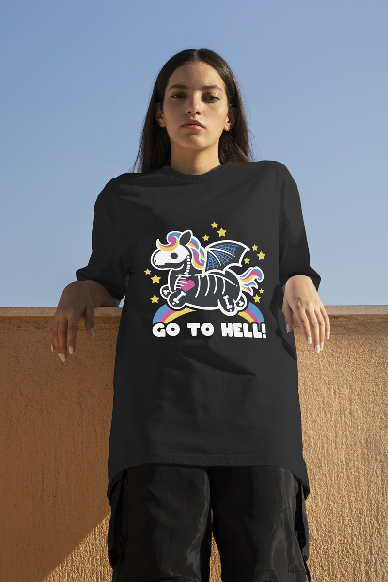 Remera: Go To Hell Kawai Memoestampados - Imagen 2
