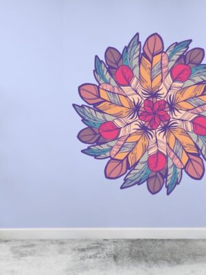 Vinilo Impreso Y Troquelado. Diseño Mandala 9 Tamaño 70 Cm,