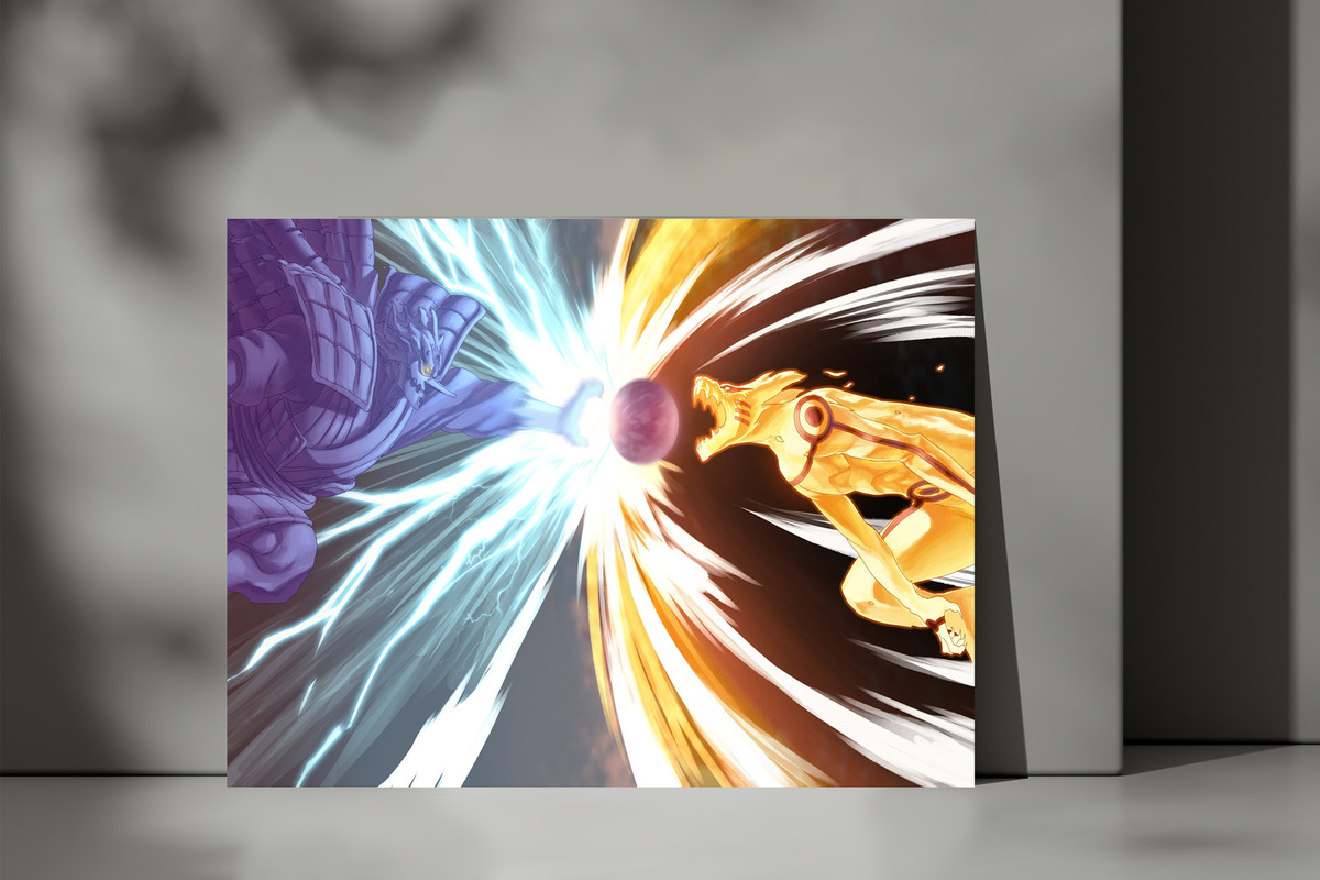 Cuadro Sasuke Y Naruto Kurama 51 30x40 Mdf Memoestampados - Imagen 3