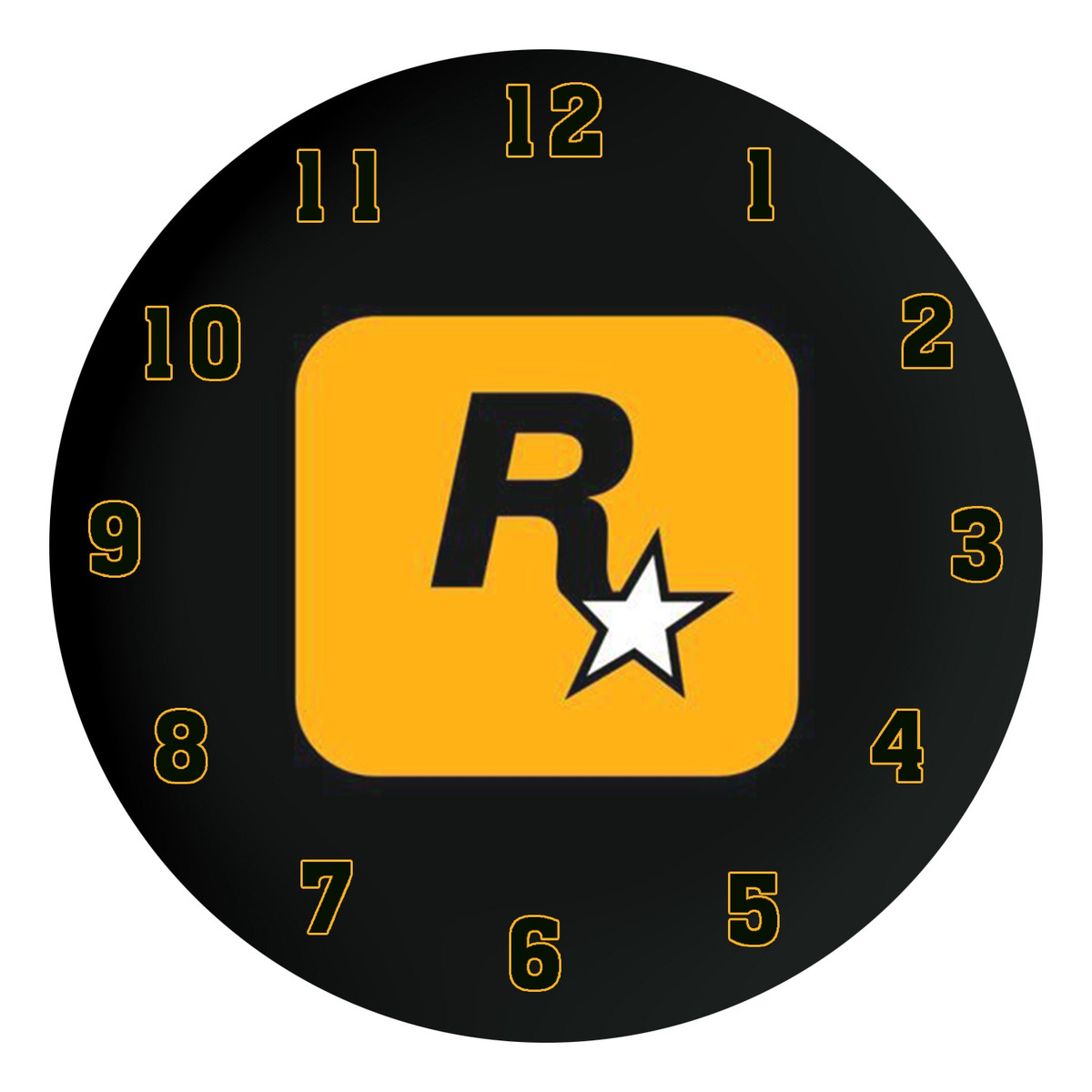 Reloj Mdf 3mm 40 Cm Diametro Rockstar 51 Personalizados