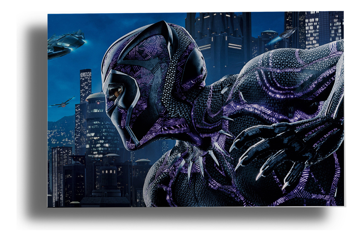 Cuadro Pantera Negra Marvel 346 40x53 Mdf Memoestampados