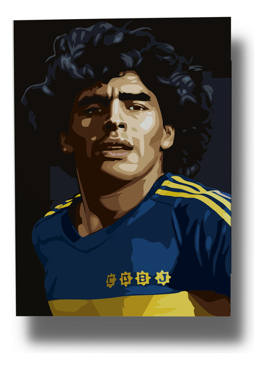 Cuadro Diego Maradona 449 40x53 Mdf Memoestampados