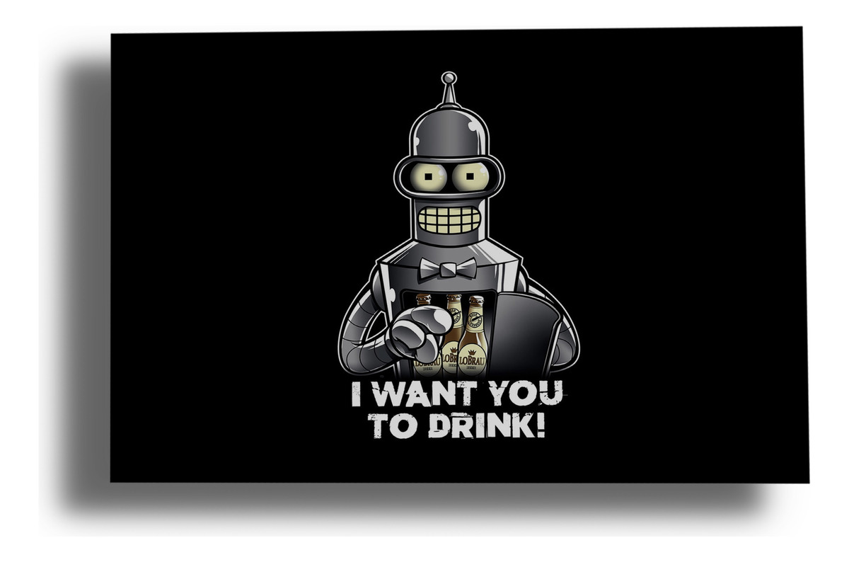 Cuadro Bender Futurama 85 30x40 Mdf Memoestampados