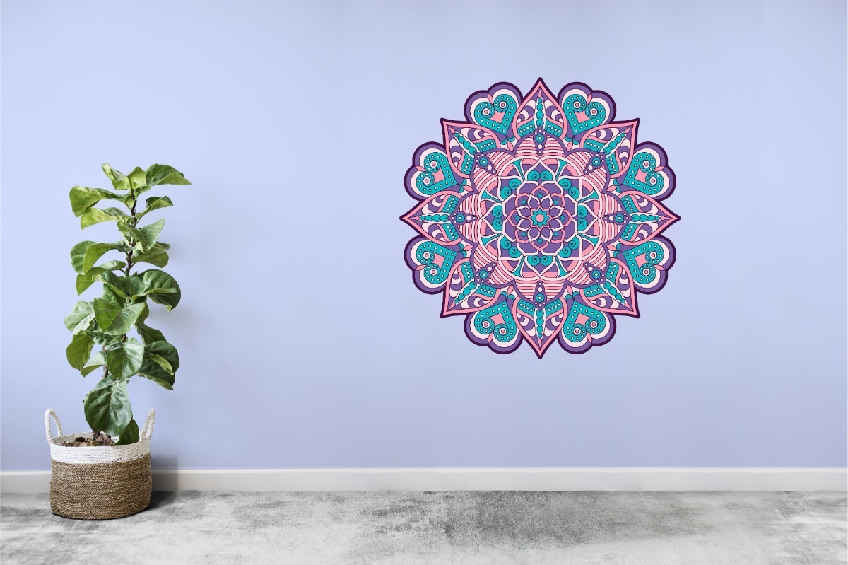 Vinilo Impreso Y Troquelado. Diseño Mandala 7 Tamaño 50 Cm,