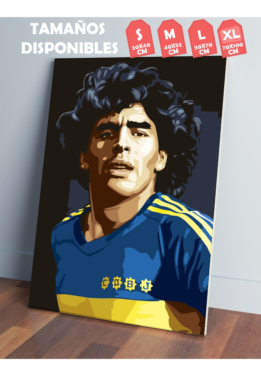 Cuadro Diego Maradona 449 30x40 Mdf Memoestampados - Imagen 2