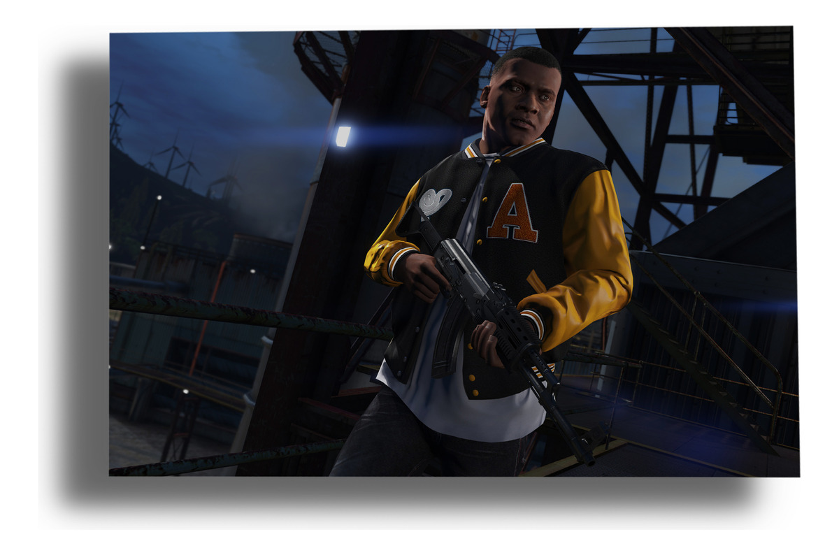 Cuadro Gta Five V 582 40x53 Mdf Memoestampados