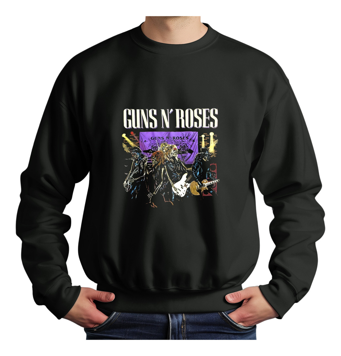 Buzo Guns And Roses Calaveras 3 Memoestampados - Imagen 3