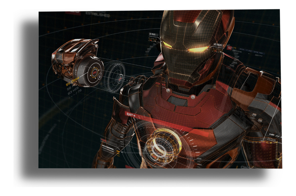Cuadro 199 Iron Man 40x53 Mdf Memoestampados