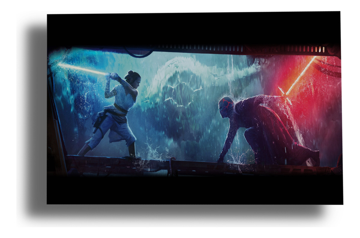 Cuadro 278 Star Wars Rey Kylo Ren 50x70 Mdf Memoestampados