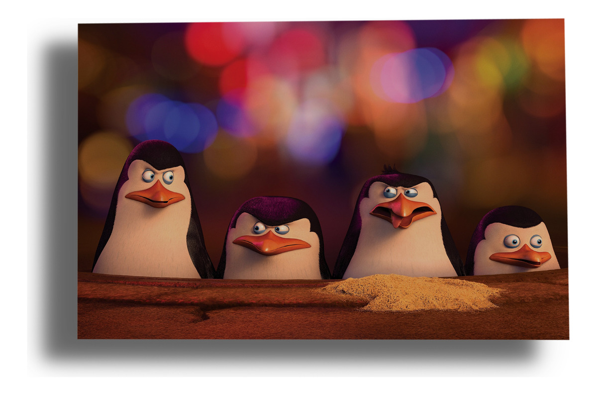 Cuadro Pinguinos Madagascar 424 40x53 Mdf Memoestampados