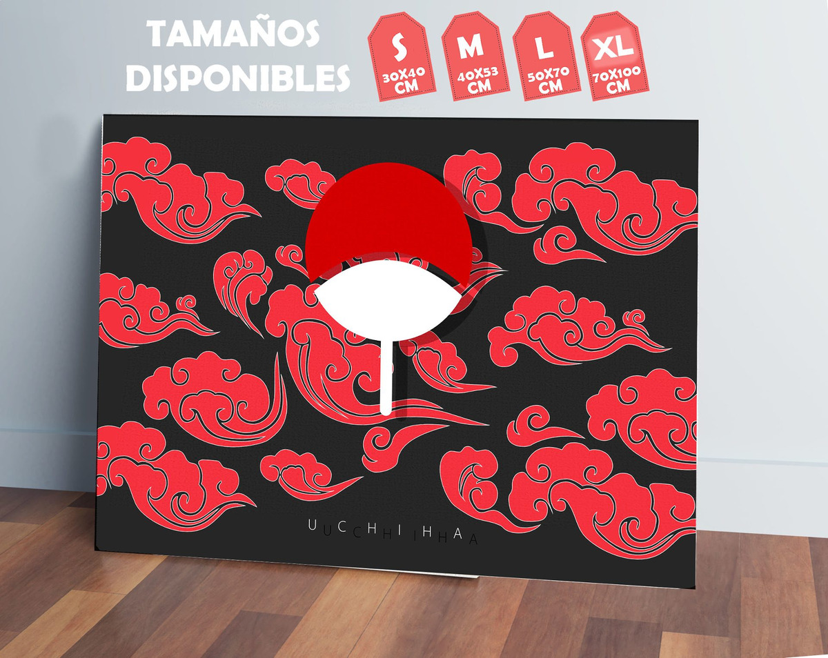 Cuadro Clan Uchiha, Naruto 16 70x100 Mdf Memoestampados - Imagen 2