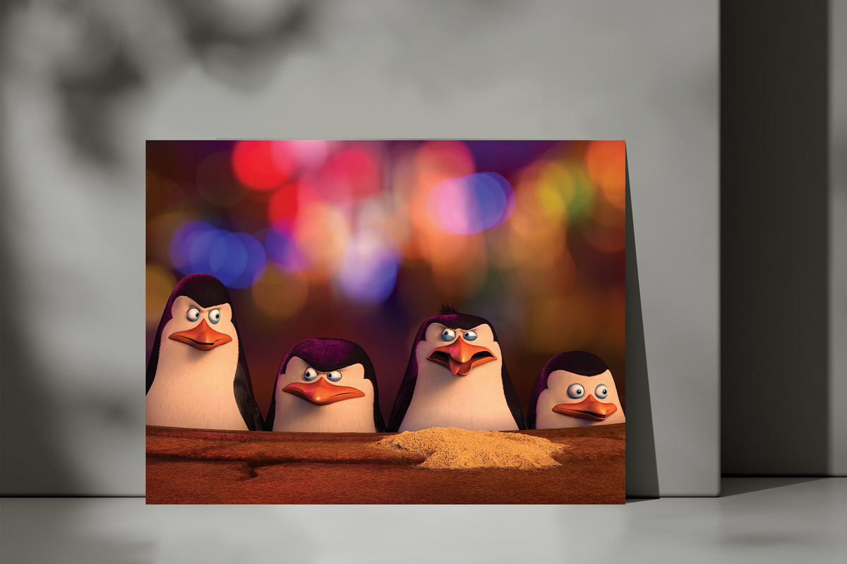 Cuadro Pinguinos Madagascar 424 40x53 Mdf Memoestampados - Imagen 3