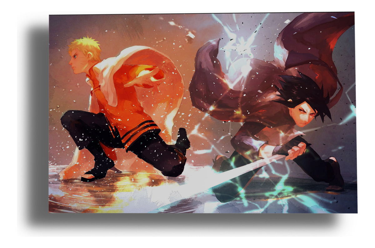 Cuadro Naruto And Sasuke 36 30x40 Mdf Memoestampados