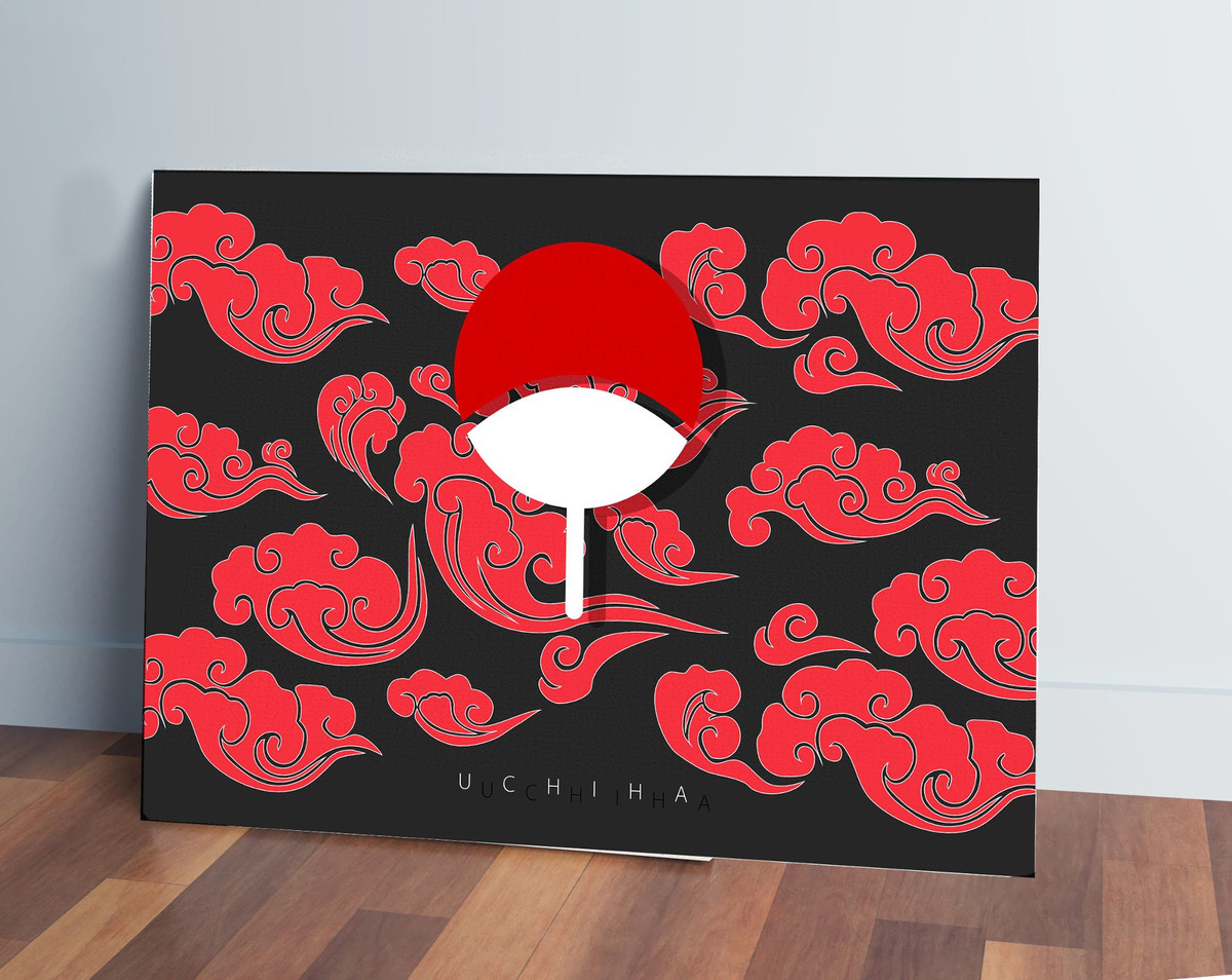Cuadro Clan Uchiha, Naruto 16 70x100 Mdf Memoestampados