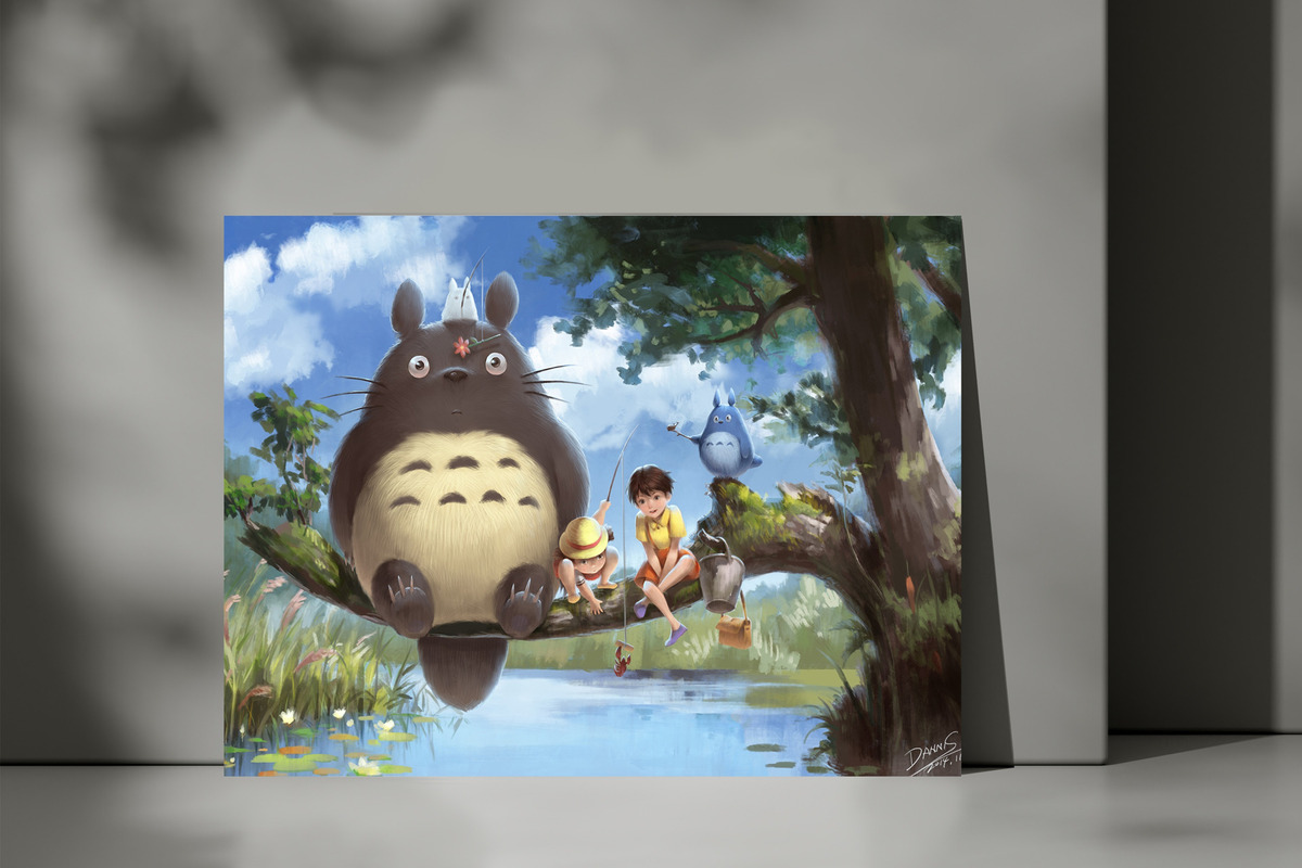 Cuadro Mi Vecino Totoro 416 50x70 Mdf Memoestampados - Imagen 3