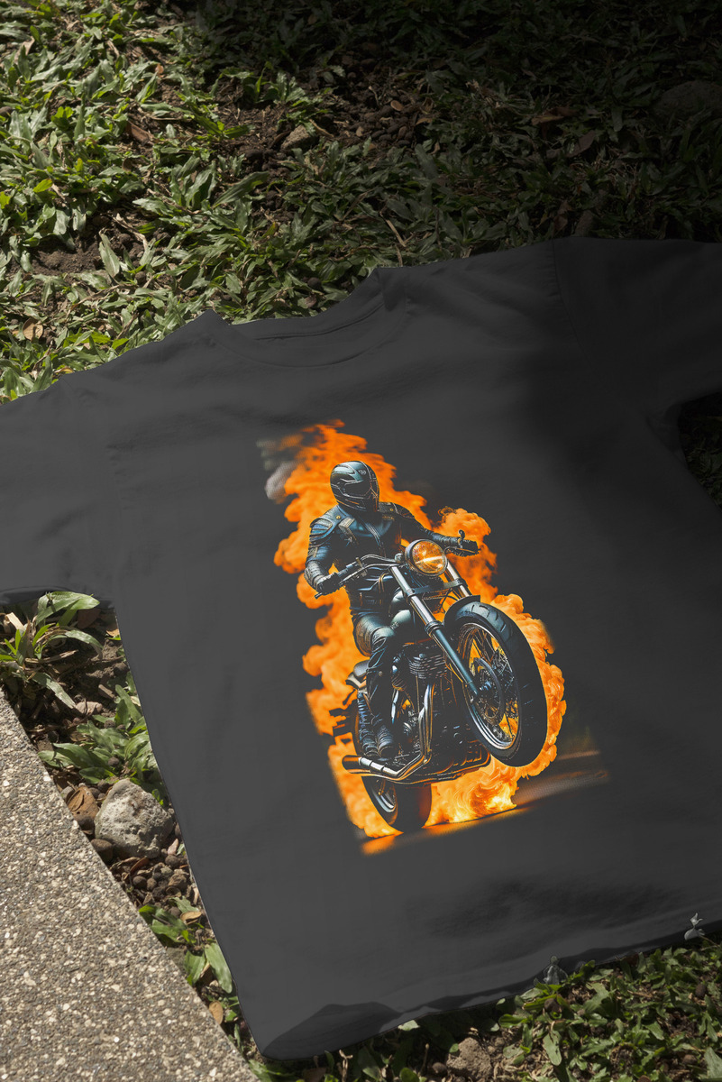 Remera: Moto En Llamas Memoestampados - Imagen 4