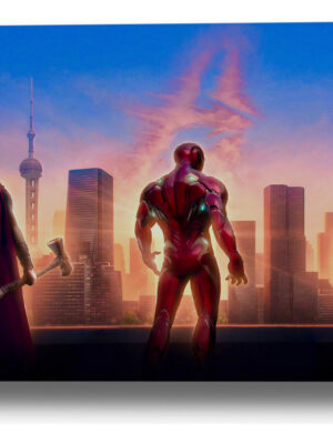 Cuadro 334 Cap America, Iron Man 70x100 Mdf Memoestampados