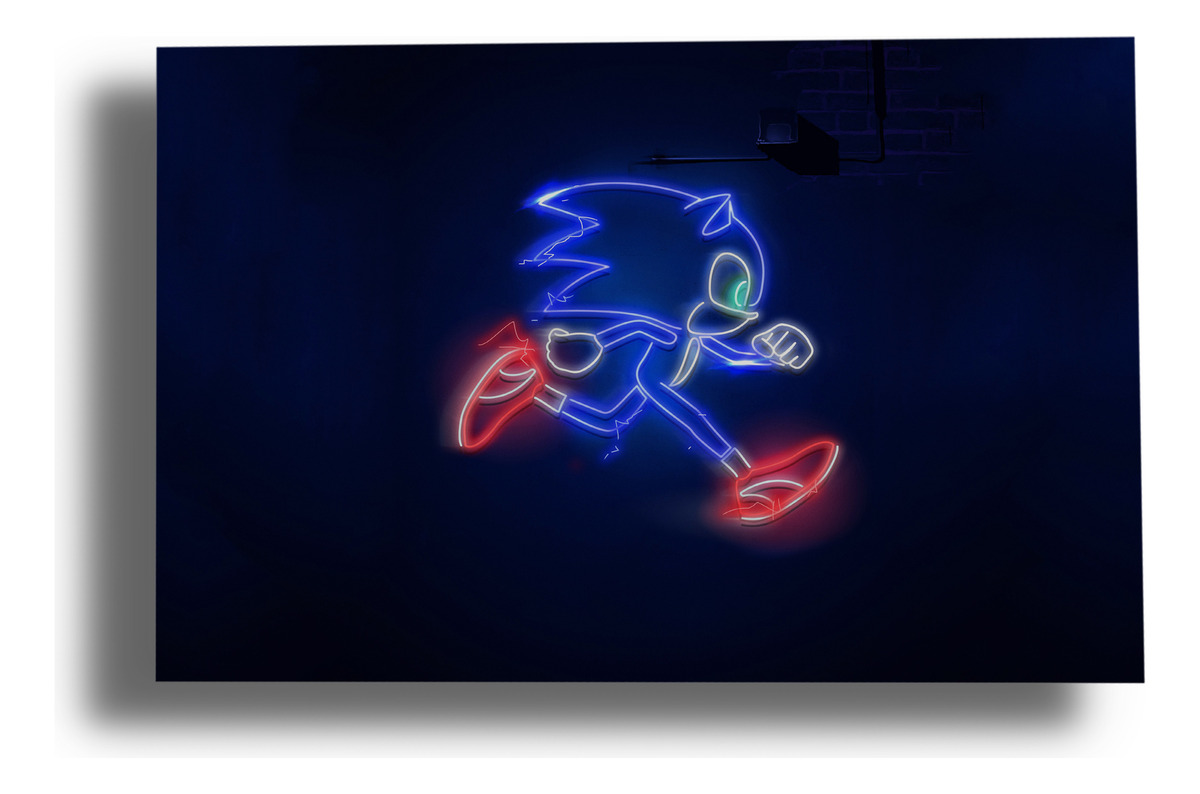 Cuadro Sonic The Hedgehog 166 30x40 Mdf Memoestampados