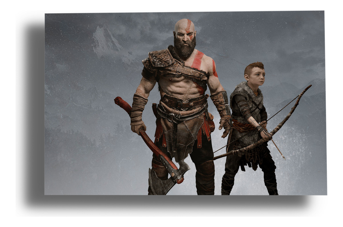 Cuadro Dios De La Guerra Kratos 115 70x100 Mdf Memoestampado