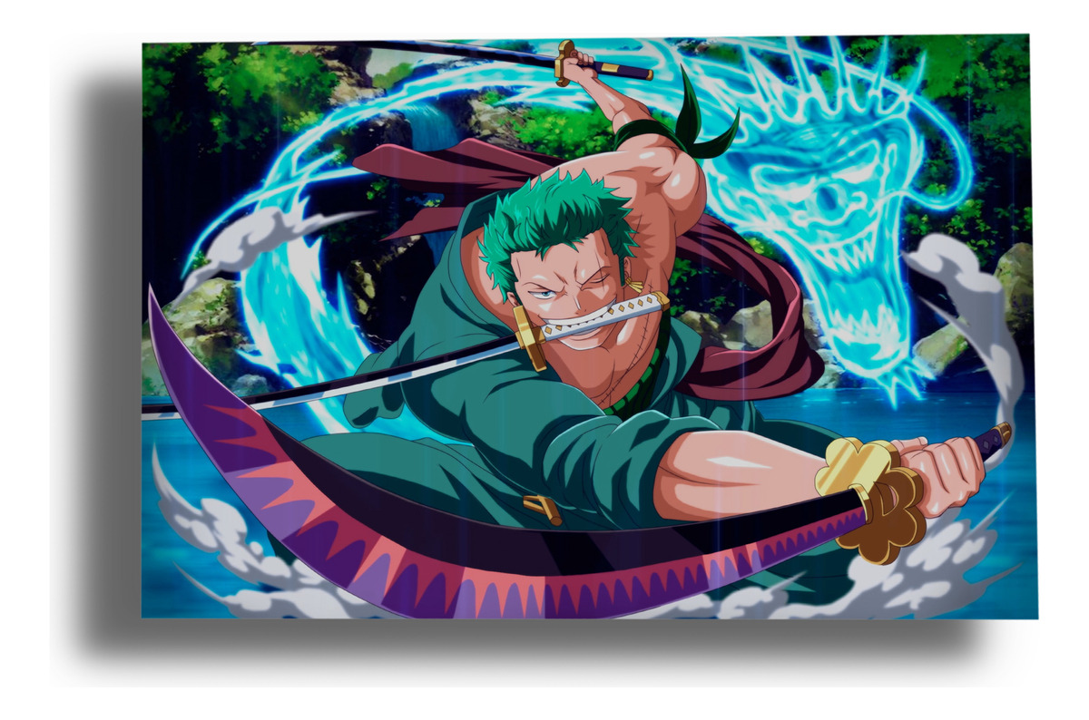 Cuadro 242 One Piece, Roronoa Zoro 40x53 Mdf Memoestampados
