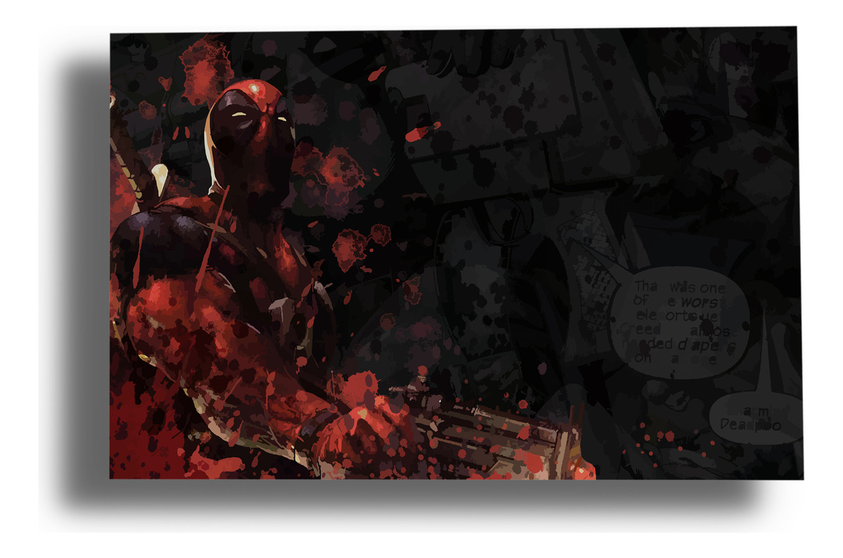 Cuadro Deadpool 566 70x100 Mdf Memoestampados