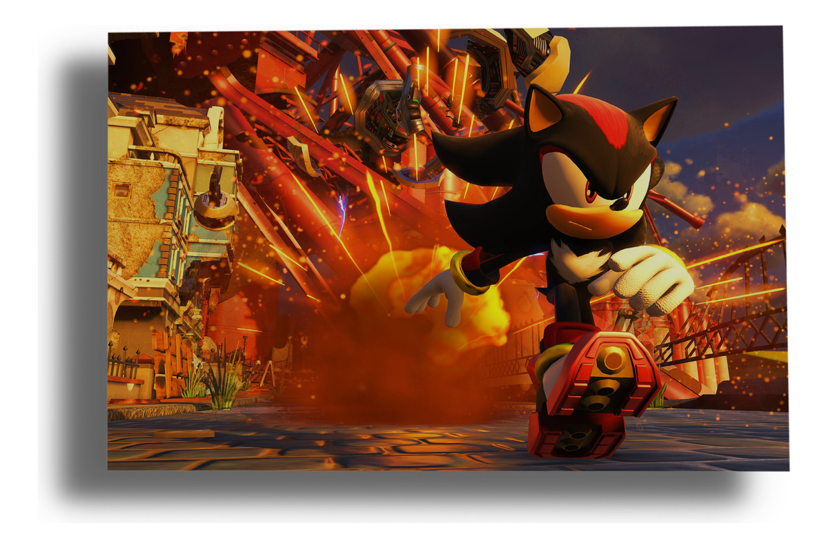 Cuadro Shadow The Hedgehog 167 40x53 Mdf Memoestampados