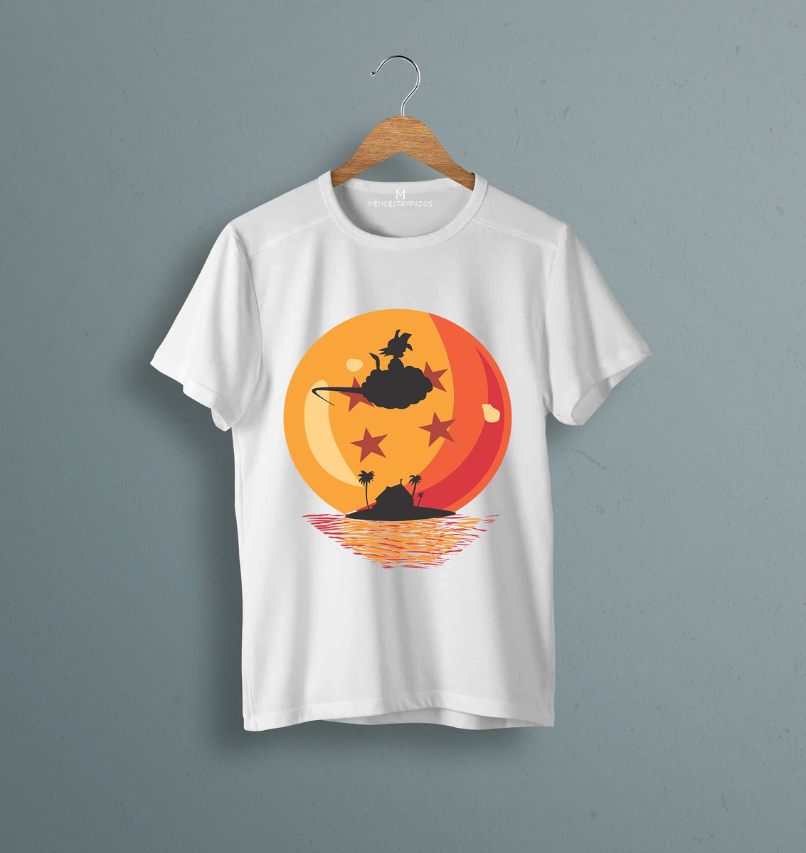 Remera: Goku Silueta Nube Esfera Memoestampados - Imagen 14