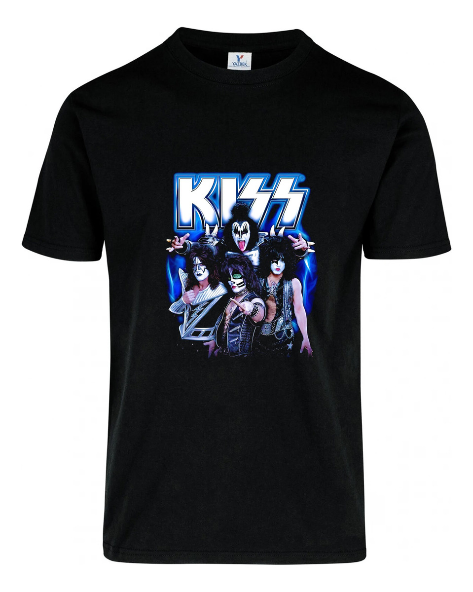 Remera: Kiss Musica Rock Azul Memoestampados - Imagen 2