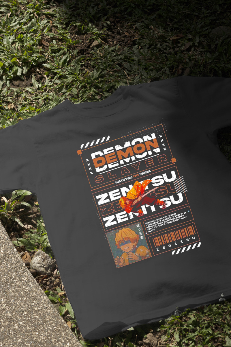 Remera: Demon Slayer Zenitsu Memoestampados - Imagen 4